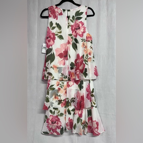 SLNY Sleeveless Tiered Floral Dress Chiffon Size 8 NWT - Picture 6 of 7